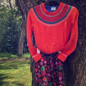 3 piece Hanna Andersson skirt, top, sweater